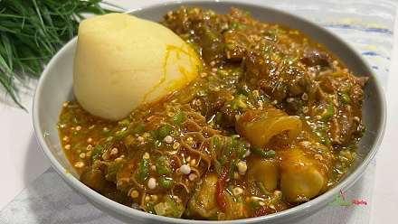 Fufu and Sauce Gombo